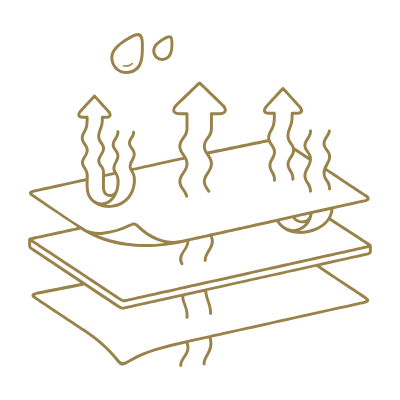 Icon showing advanced air flow Winndom Mattress foam, innerspring mattress, foam mattress, made in America mattress
