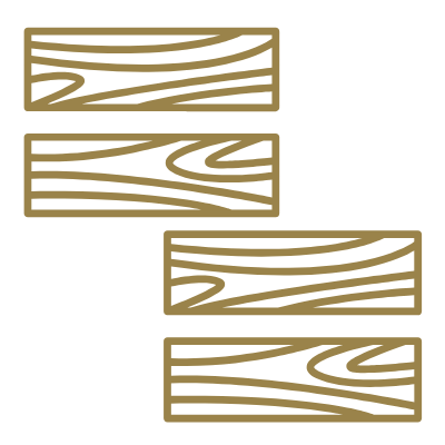 Icon showing four pieces of kiln dried pine used to make Winndom mattress Winndom boxspring Winndom foundation Winndom support