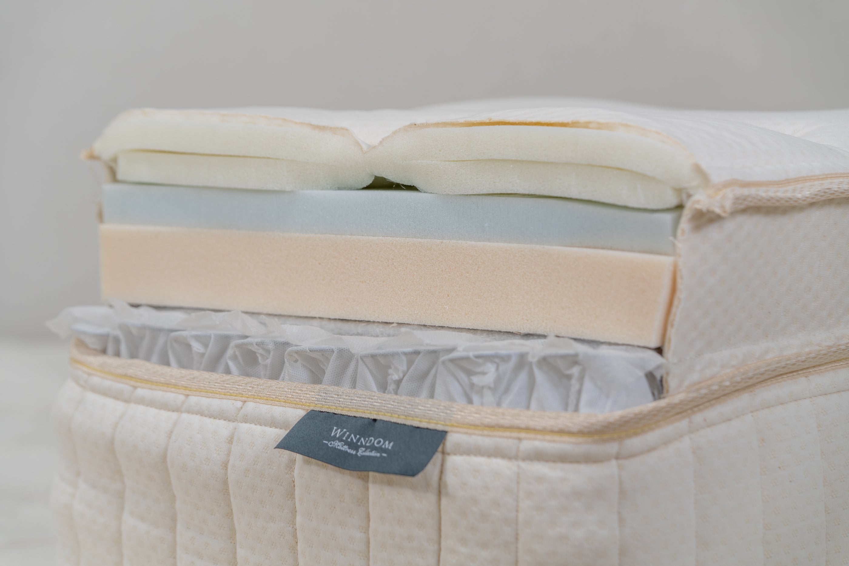 Winndom mattress plush latex foam organic cotton cover