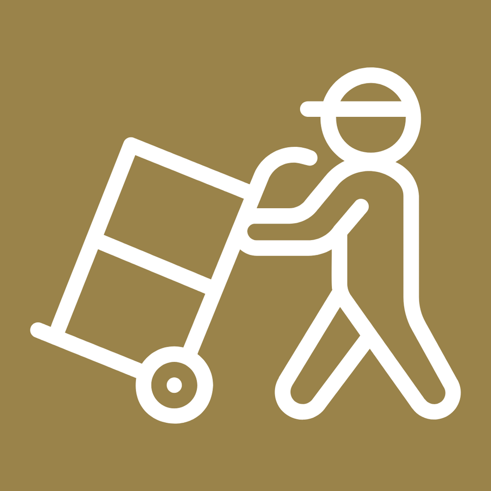 a single moving person icon facing left